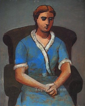 Femme dans un fauteuil Olga 1922 Cubismo Pinturas al óleo